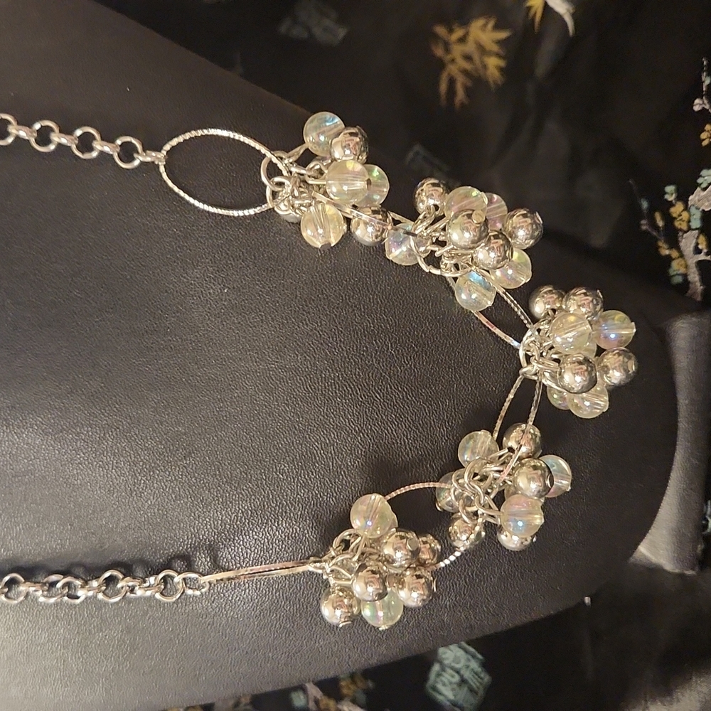 Paparazzi silver & Irridescent Necklace Set